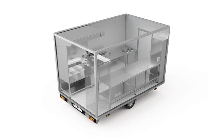 Przyczepa na 3 urządzenia 3,5 m