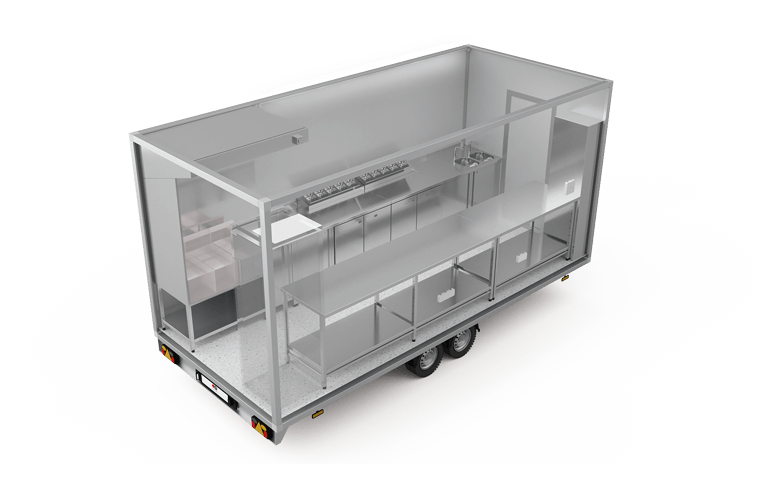 Przyczepa na 3 urządzenia 5 m